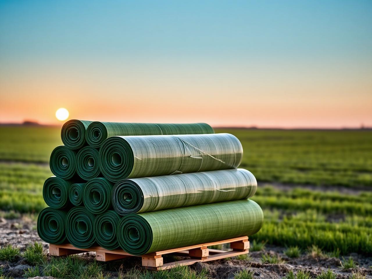 Tifway 419 Bermuda sod rolls cut fresh and stacked on a pallet